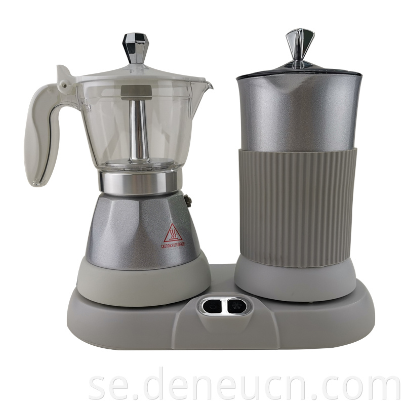 Ny design färgglad espresso kaffebryggare och mjölk skum cappuccinoset kaffemaskin 4cups & 8cups